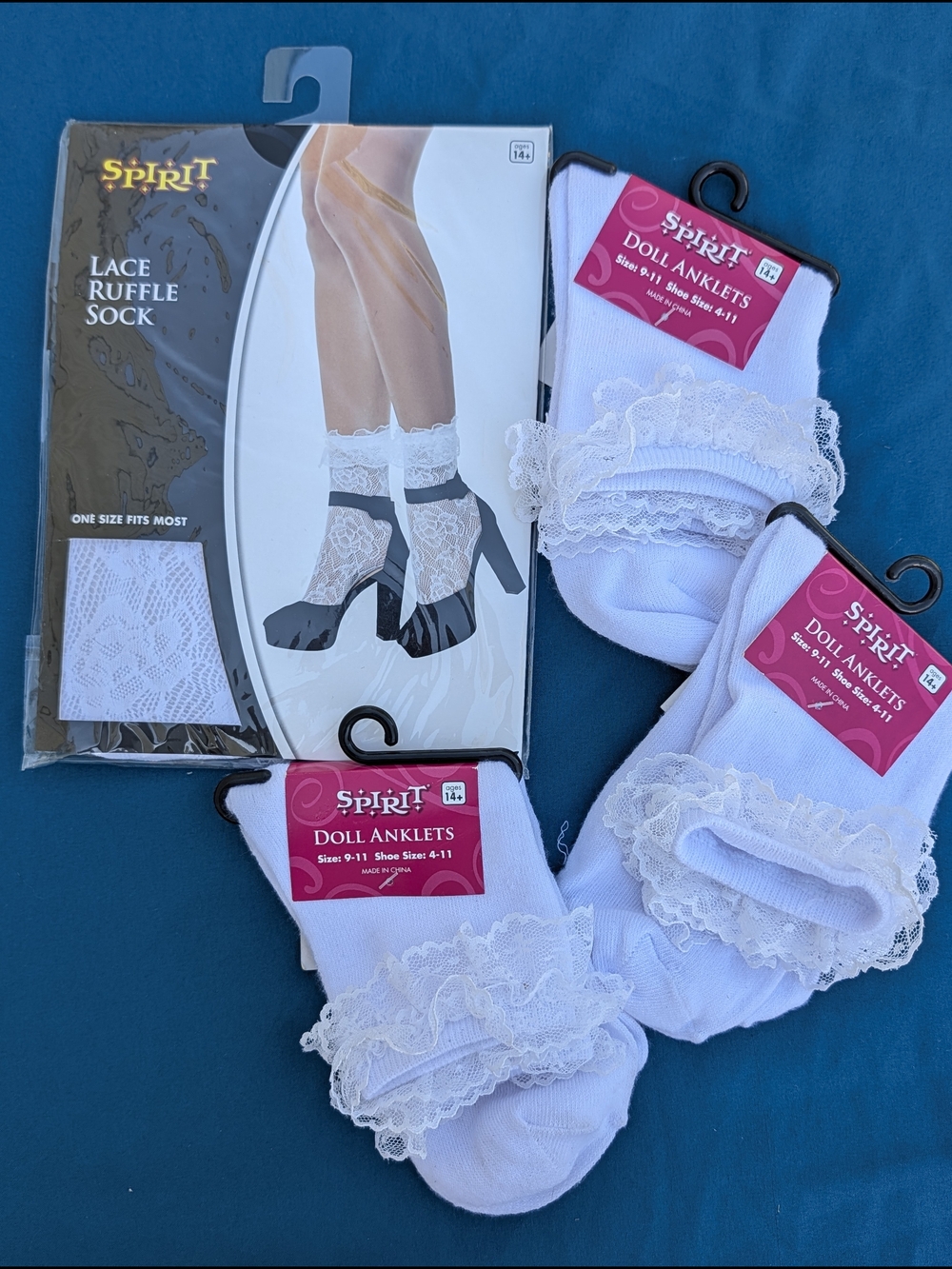 Spirit White Lace Ruffle Socks & Doll Anklets